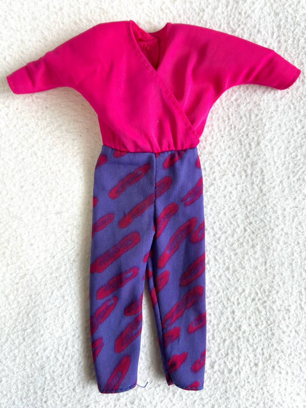 Vintage 1984 Barbie Fashion Fun Pink & Purple Jumpsuit #7904 Tagged Label